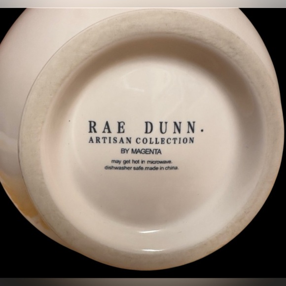 Rae Dunn YUM Cereal Soup Bowl Yellow Inside Artisian Collection by Magenta - Picture 4 of 5